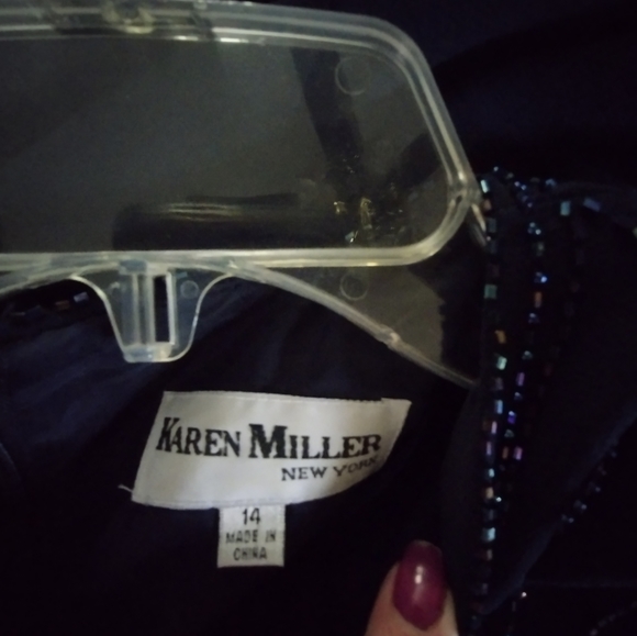 Karen Miller New York Dark Blue ling dress Size 14 - Picture 2 of 5